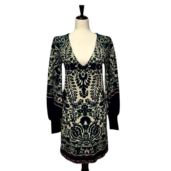 Free People Music And Lyrics Bishop Sleeve Mini Sweater Dress Size XS - Picture 4 of 11